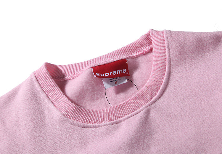 Supreme (シュプリーム) 15FW スモールボックスピキュークルーネック スウェットシャツ(Small Box Pique Crewneck Sweatshirt) ピンク