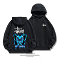 STUSSY purple butterfly hoodie