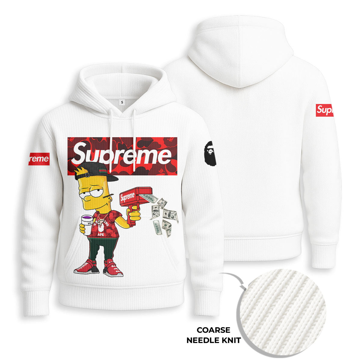 SUPREME/Bart Simpson/Bape - Hoodies for Men and Women