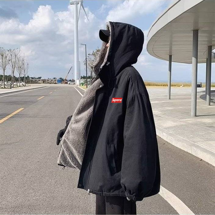 【数量限定】SUPREME 2024冬新作 イミテーションシェルパジャケット＆コットンコート【ブラック】