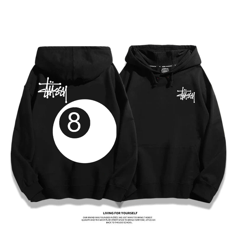 STUSSY classic black 8 series Hoodie