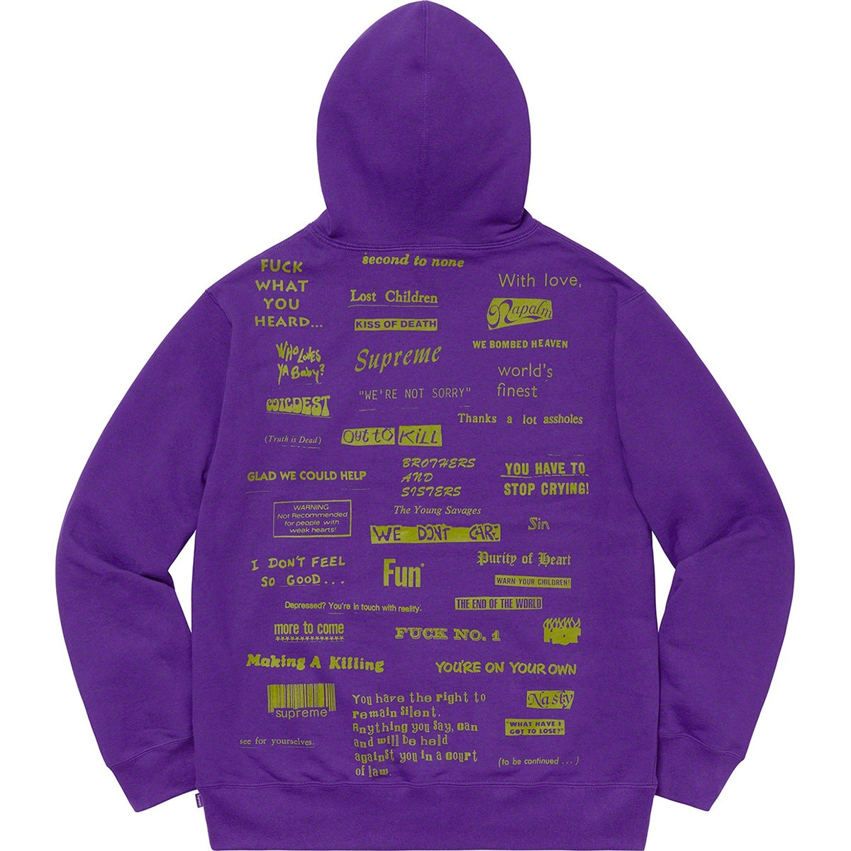 Supreme® 19FW Stop Crying Hooded Sweatshirt