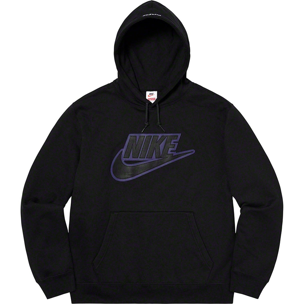 Supreme®/Nike® 19FW Leather Appliqué Hooded Sweatshirt