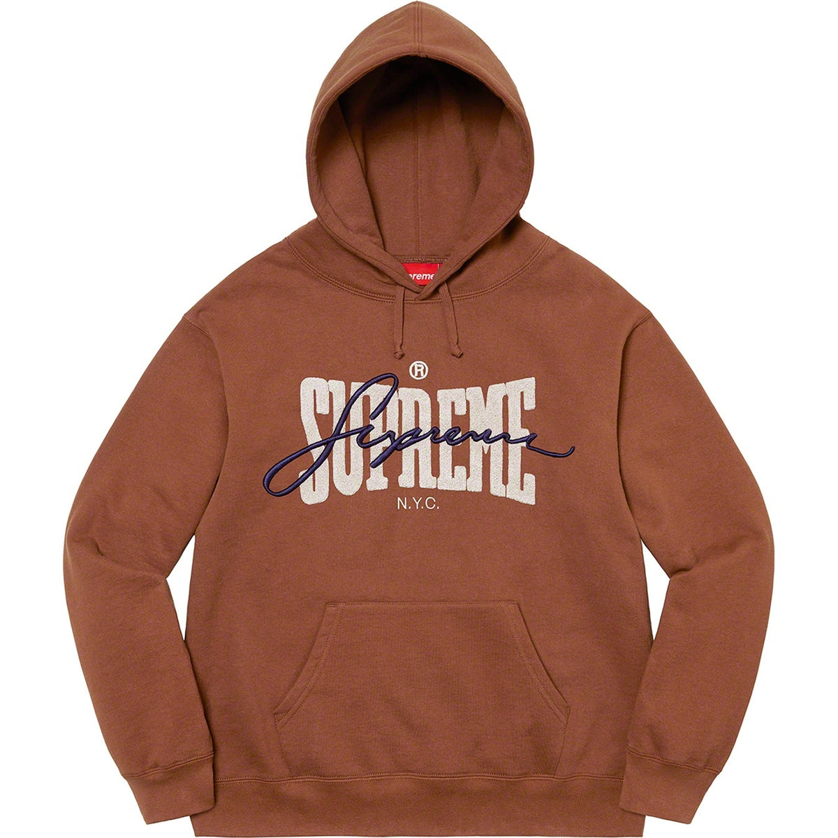 Supreme 22FW Embroidered Chenille Hooded Sweatshirt