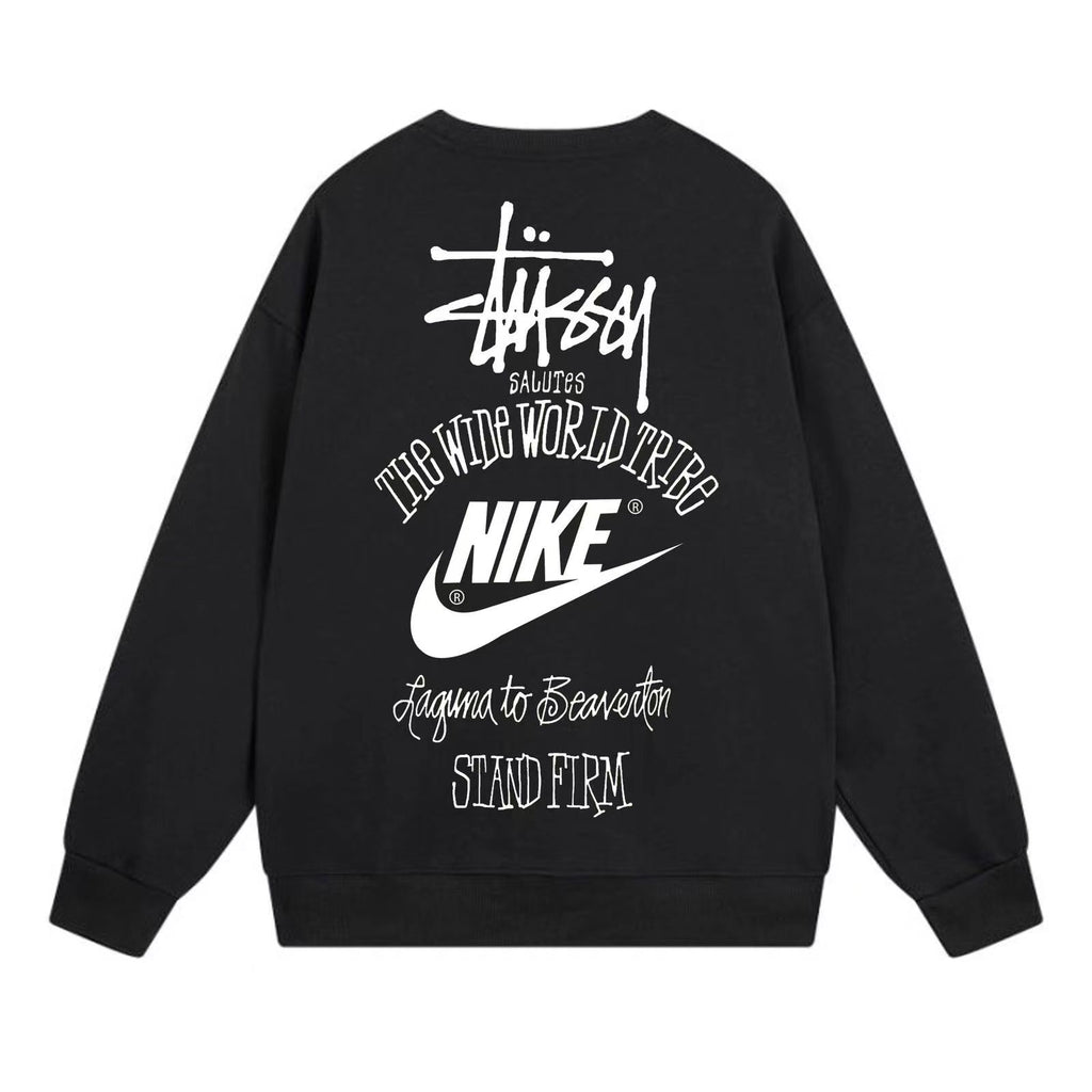 STUSSY NIKE joint casual round neck long sleeves