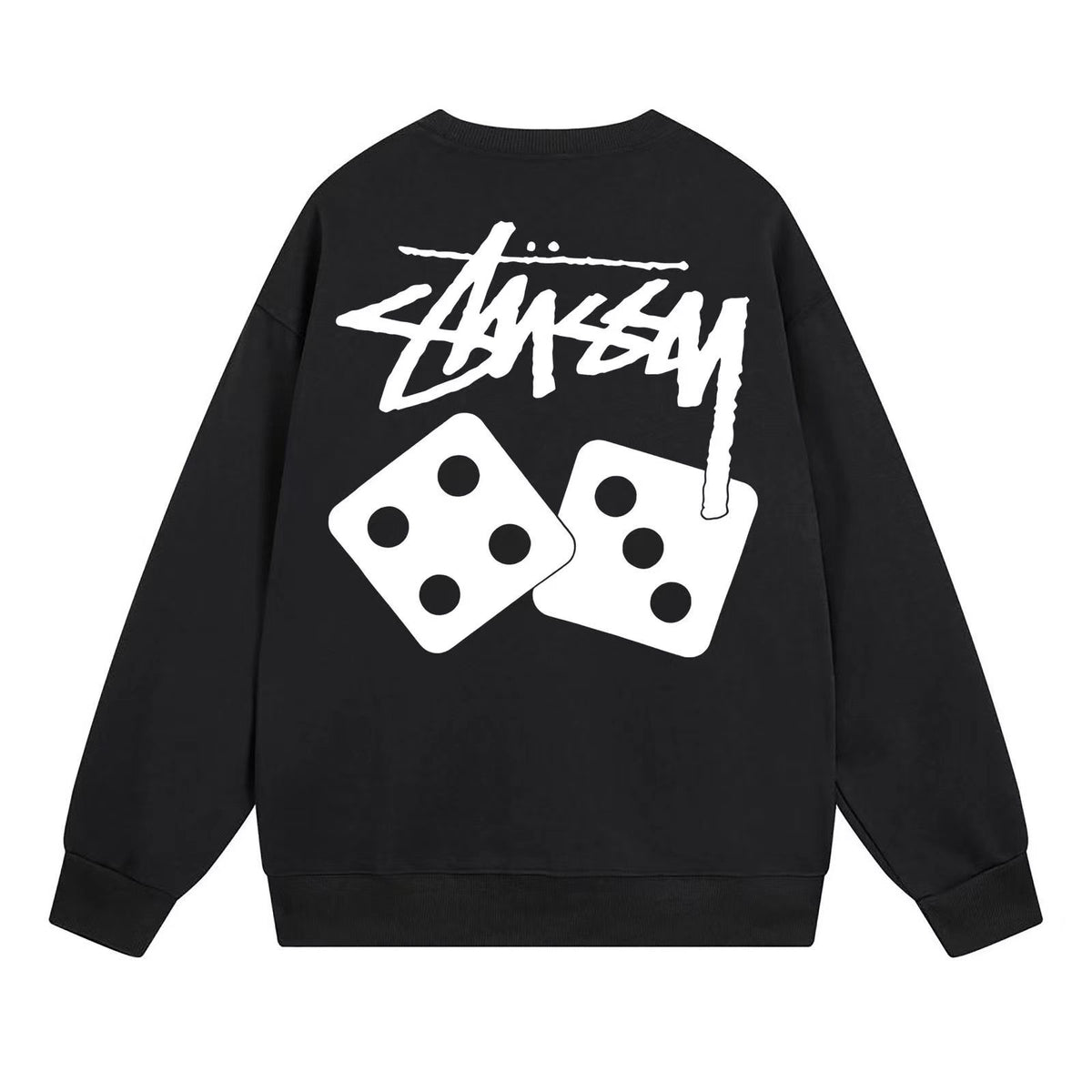 STUSSY classic dice casual round neck T-shirt