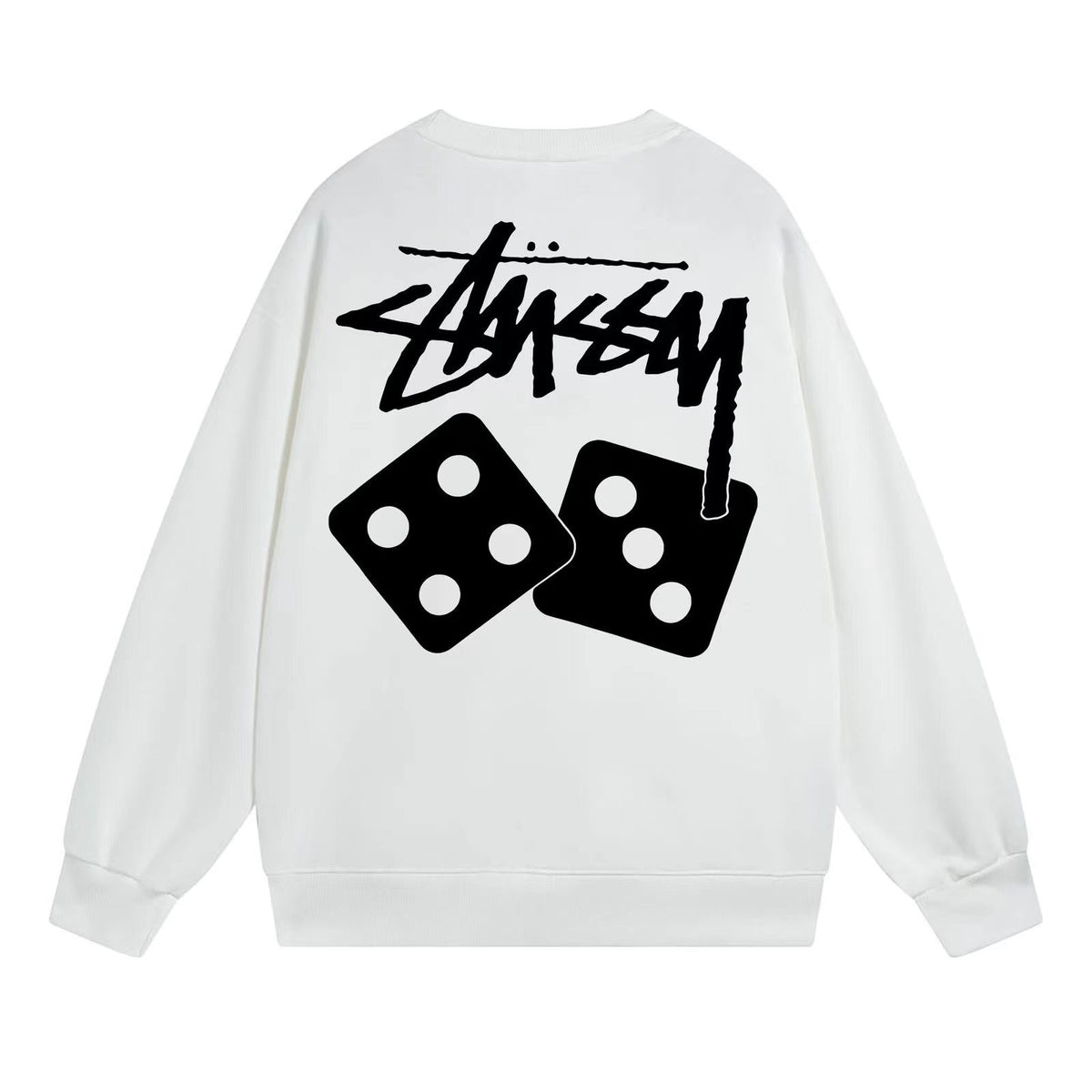 STUSSY classic dice casual round neck T-shirt