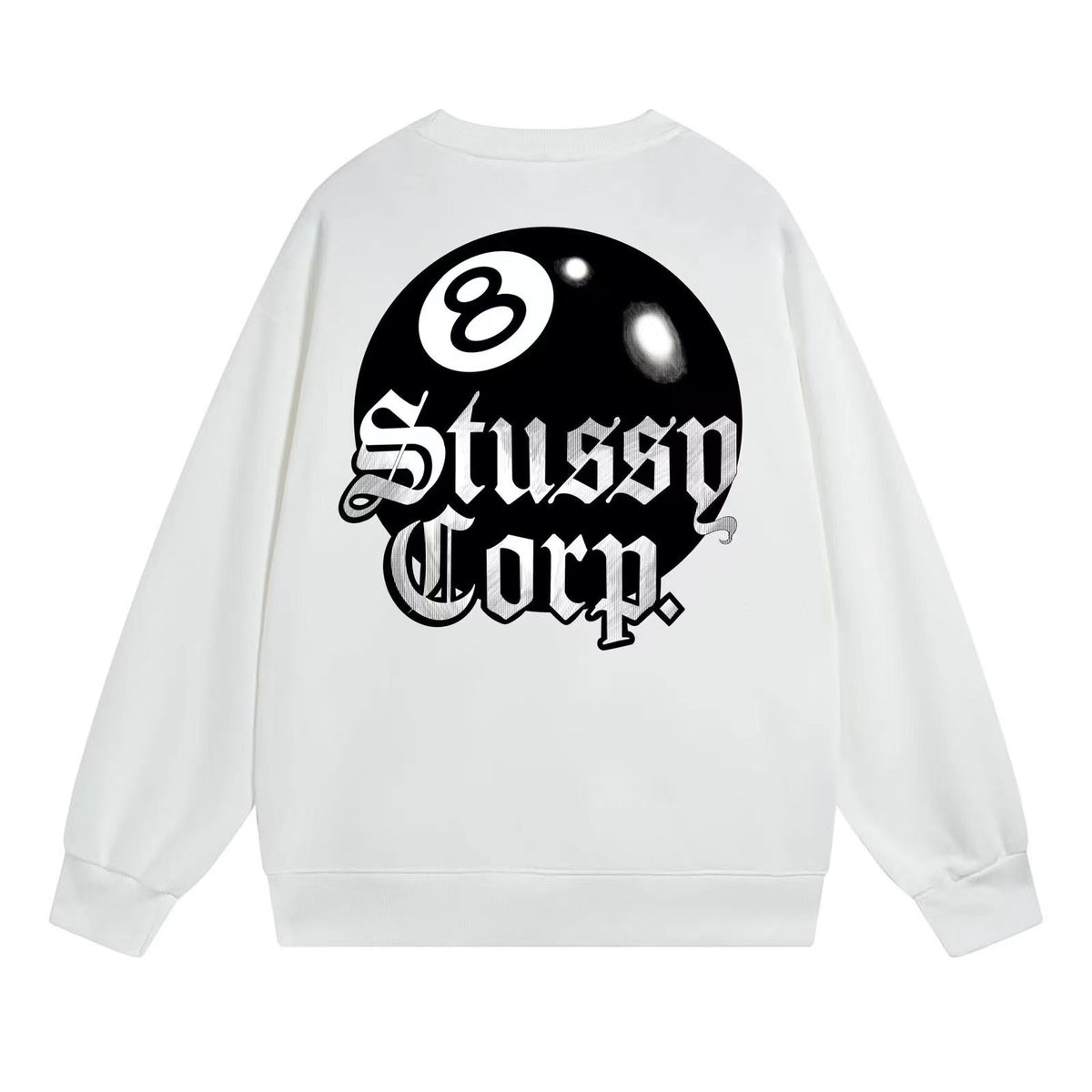 STUSSY black size 8 casual round neck long sleeves