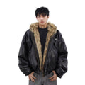 STUSSY Stylish leather hooded jacket（両面着用できる服）（ユニセックス）