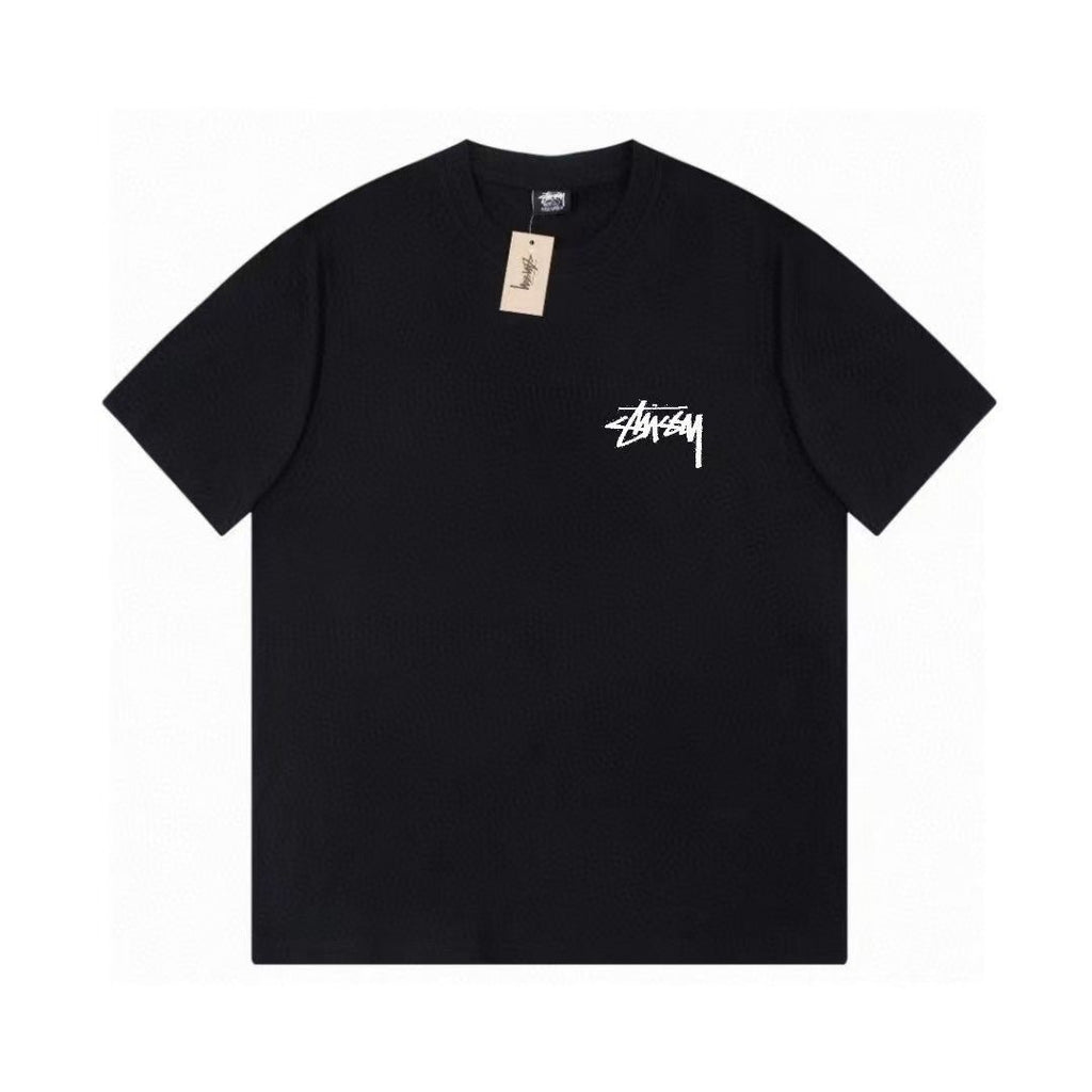 STUSSY  Creative fish print T-shirt