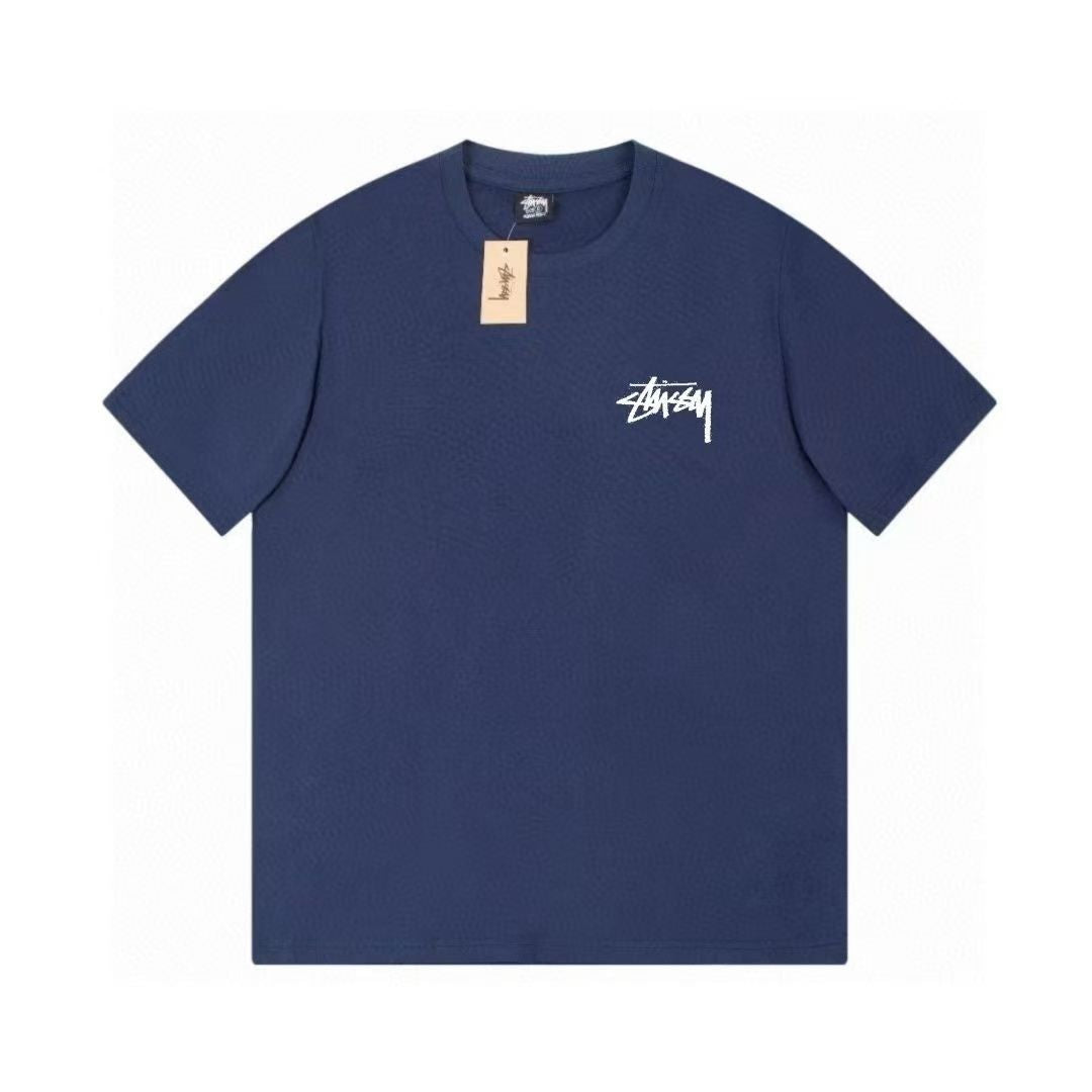 STUSSY  Creative fish print T-shirt