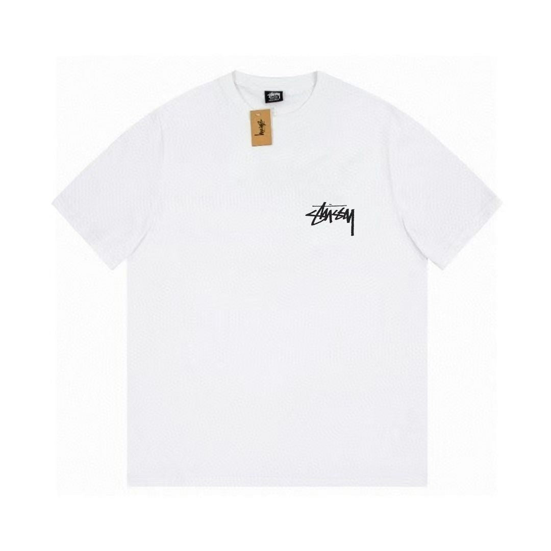 STUSSY  Creative fish print T-shirt