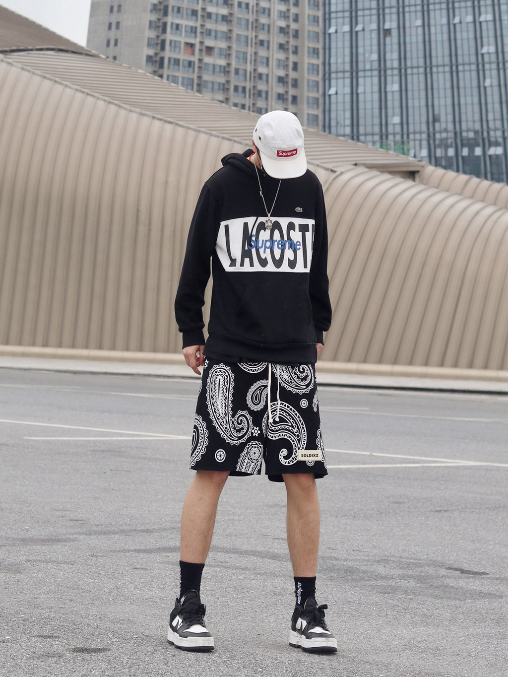 Supreme®/LACOSTE 19FW Logo Panel Hooded Sweatshirt