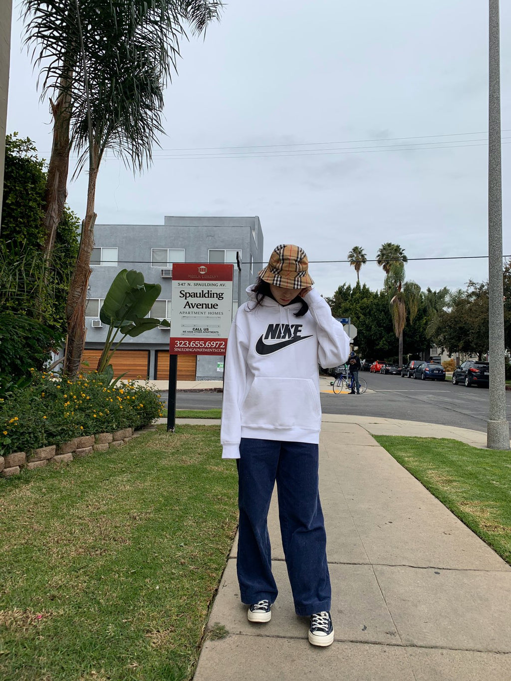 Supreme®/Nike® 19FW Leather Appliqué Hooded Sweatshirt