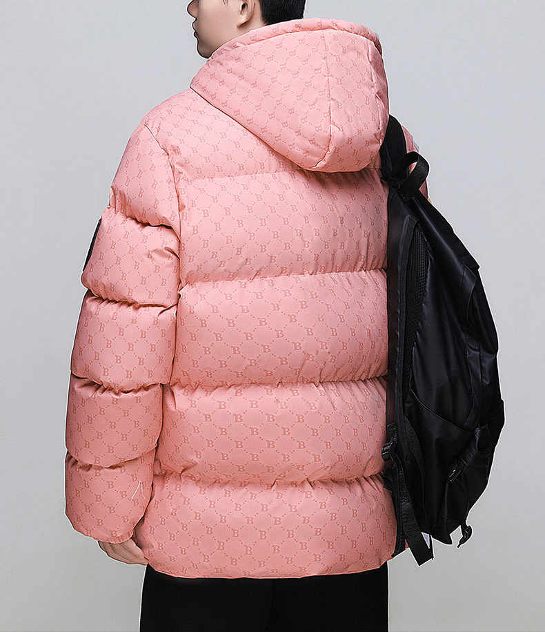【数量限定】2024 SUPREME 2024冬新作ファッションブランドBレター総プリントコットンコート フード付き厚手パンツジャケット【ピンク】