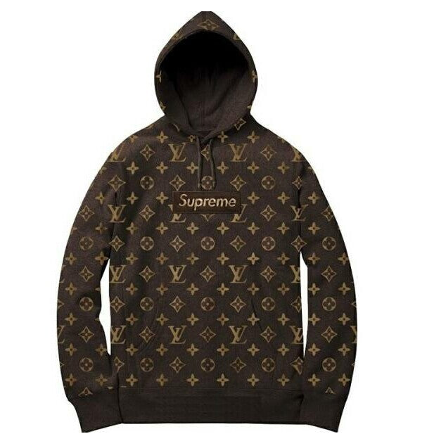 大人気ブランド Supreme X Louis Vuitton パーカー コーヒー