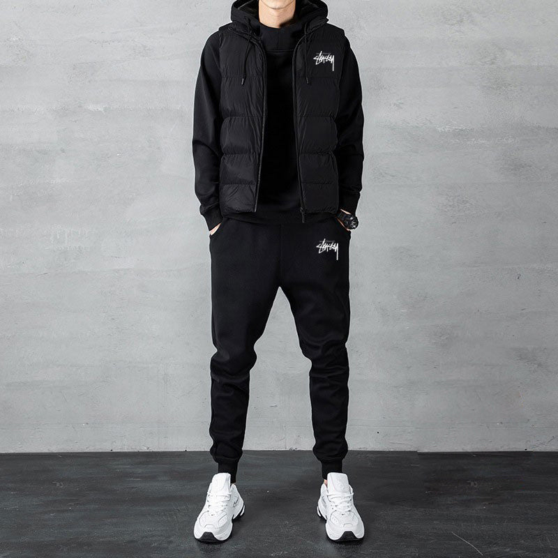人気STUSSY パーカー＆パンツ＆ベスト三点セット