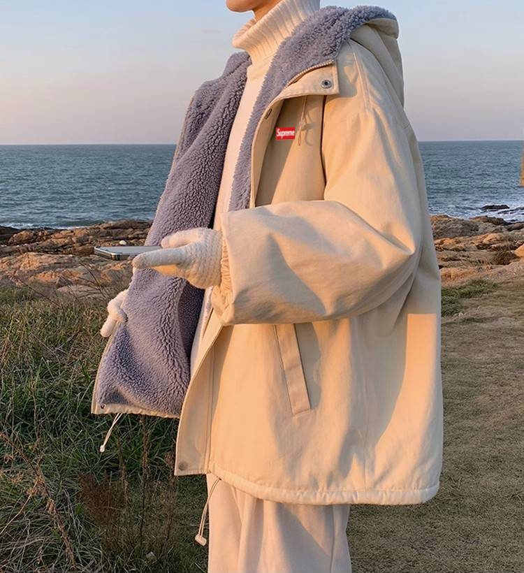 【数量限定】SUPREME 2024冬新作 イミテーションシェルパジャケット＆コットンコート【アプリコットカラー】