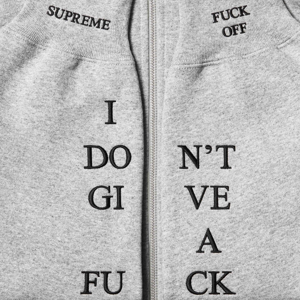 Supreme 25FW IDGAF' Zip Up Hooded Sweatshirt