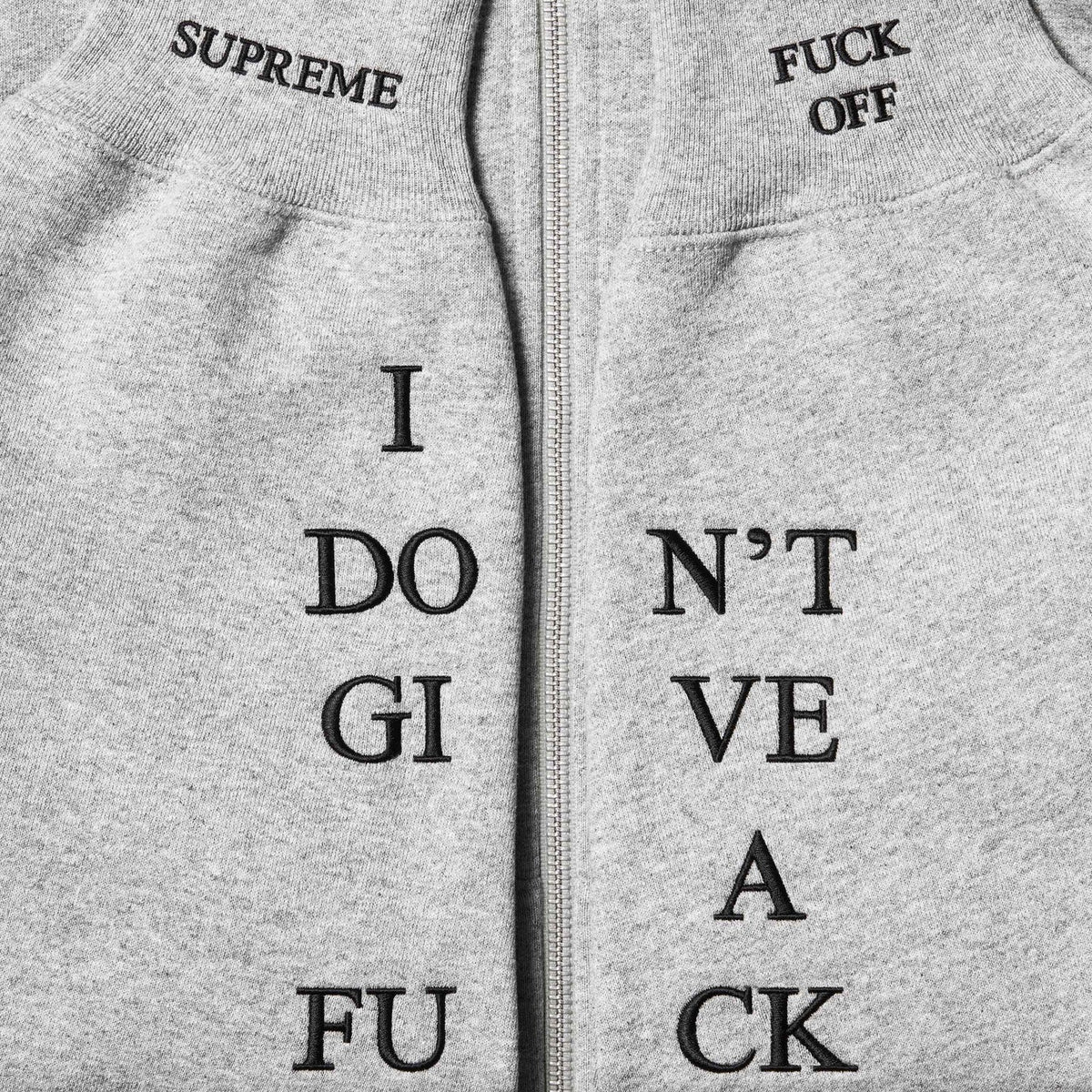 Supreme 25FW IDGAF' Zip Up Hooded Sweatshirt