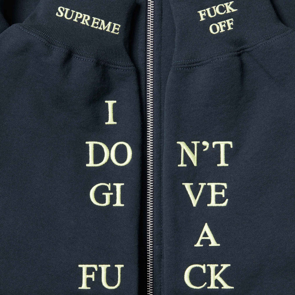 Supreme 25FW IDGAF' Zip Up Hooded Sweatshirt