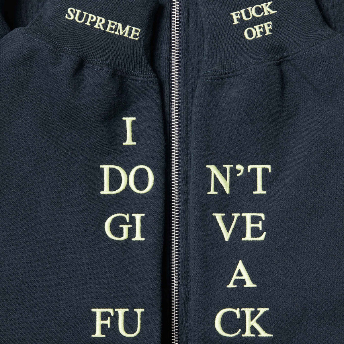 Supreme 25FW IDGAF' Zip Up Hooded Sweatshirt
