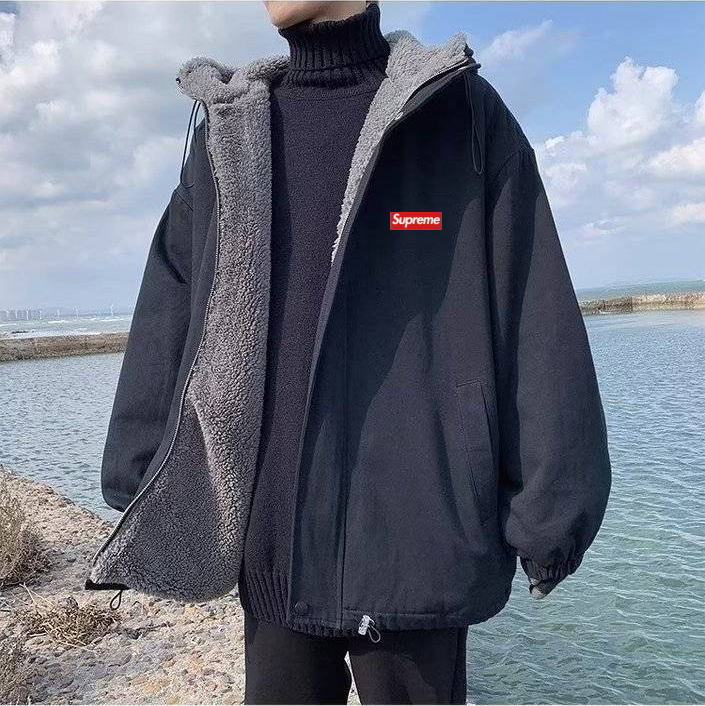 【数量限定】SUPREME 2024冬新作 イミテーションシェルパジャケット＆コットンコート【ブラック】
