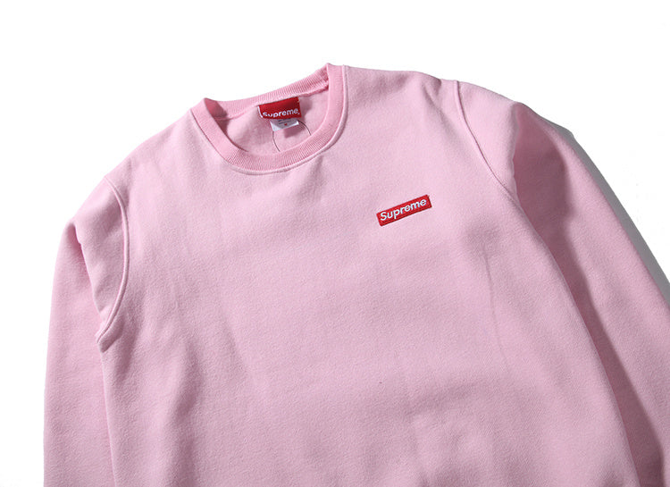 Supreme (シュプリーム) 15FW スモールボックスピキュークルーネック スウェットシャツ(Small Box Pique Crewneck Sweatshirt) ピンク