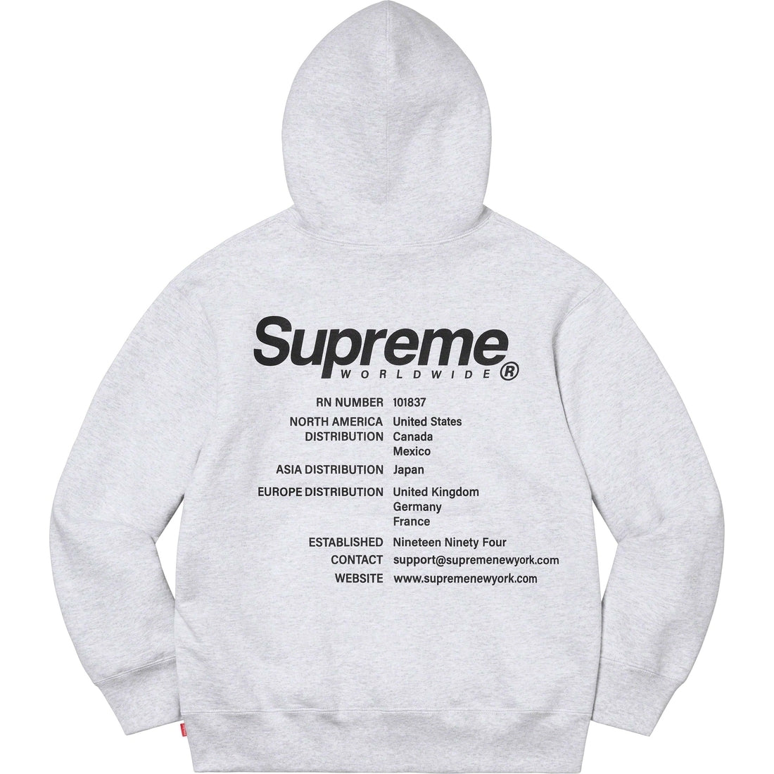 Supreme 23FW Worldwide Hooded Sweatshirt