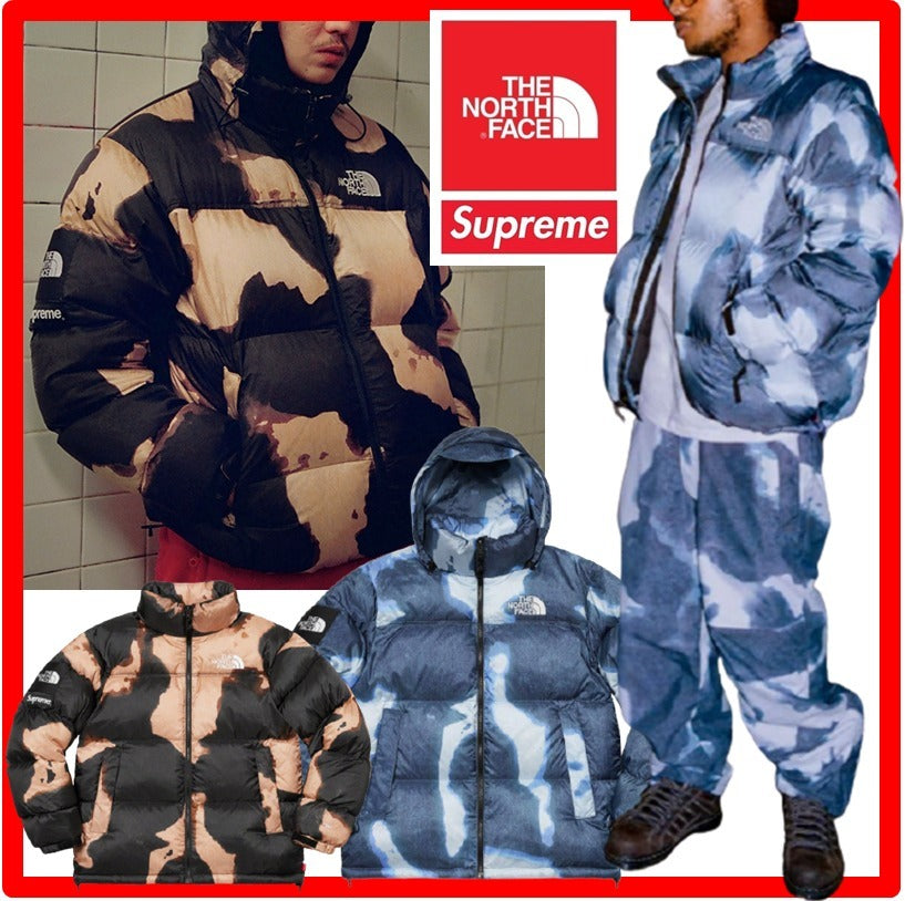 Supreme®/The North Face® Bleached Denim Print Nuptse Jacket