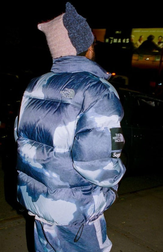 Supreme®/The North Face® Bleached Denim Print Nuptse Jacket
