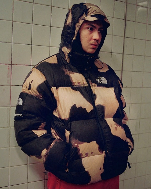Supreme®/The North Face® Bleached Denim Print Nuptse Jacket
