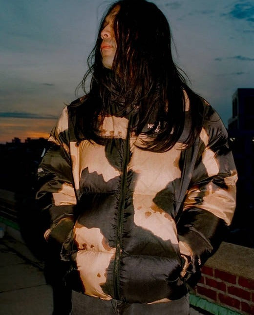 Supreme®/The North Face® Bleached Denim Print Nuptse Jacket