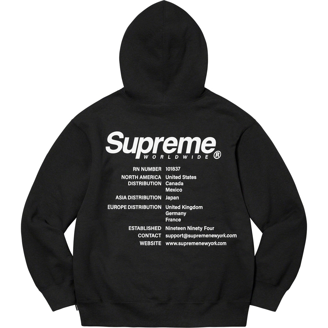 Supreme 23FW Worldwide Hooded Sweatshirt